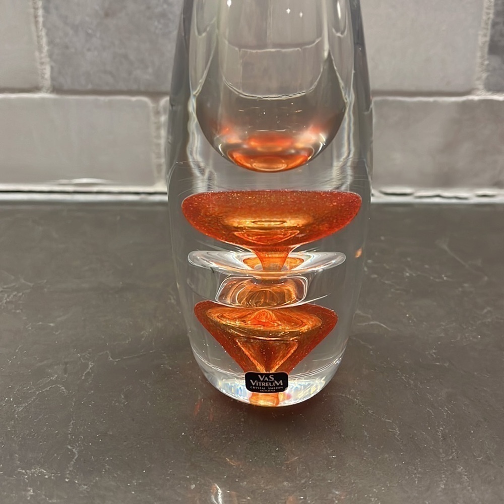 Vas Vitreum Swedish crystal vase, 11 3/4” - Picture 2 of 4